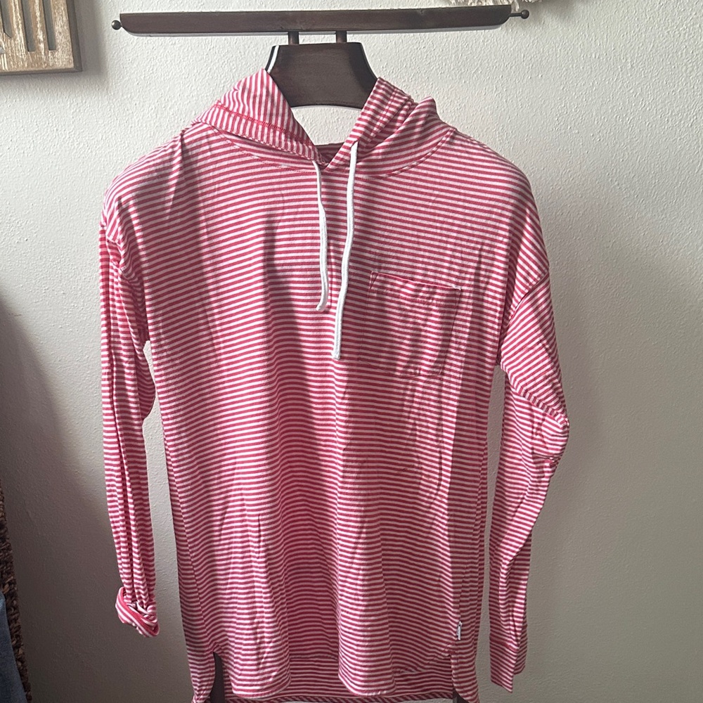 Vineyard Vines Red and White Striped Hoodie